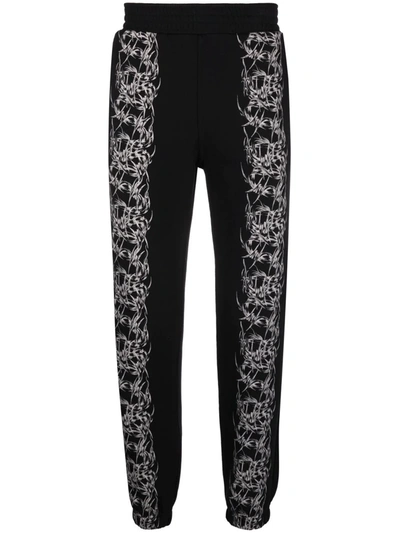 Shop Givenchy Barbed Wire Print Track Trousers In Schwarz