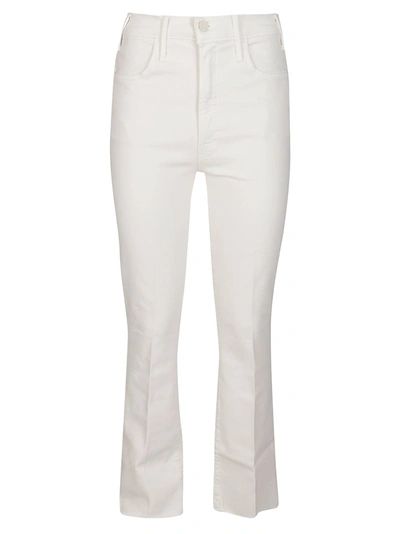 Shop Mother The Hustler Ankle Fray Bootcut Jeans In White