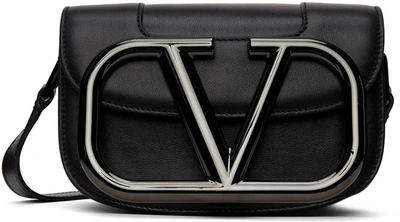 Shop Valentino Black Small Supervee Shoulder Bag In 0no Black