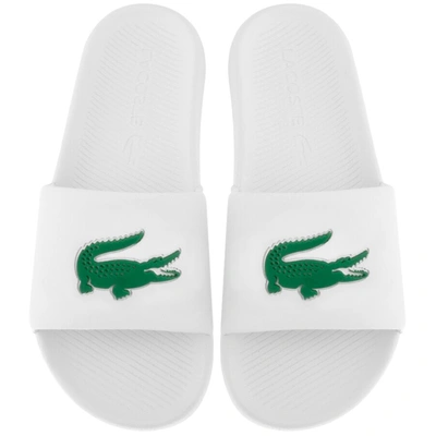 Shop Lacoste Croco Sliders White