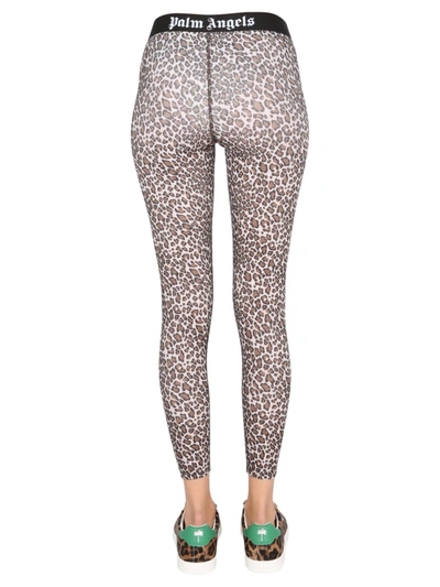 Shop Palm Angels Technical Fabric Leggings In Brown