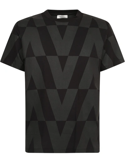 Shop Valentino T-shirt V Nero/gri S In Black