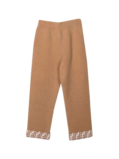 Shop Fendi Unisex Sand Trousers In Cammello