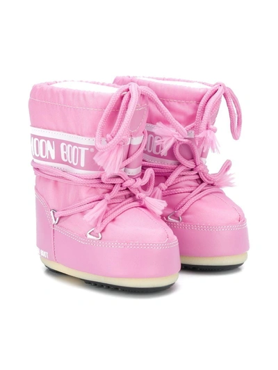 Shop Moon Boot Icon Mini Snow Boots In Pink