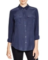 Equipment Signature Washed-silk Shirt In Peacoat
