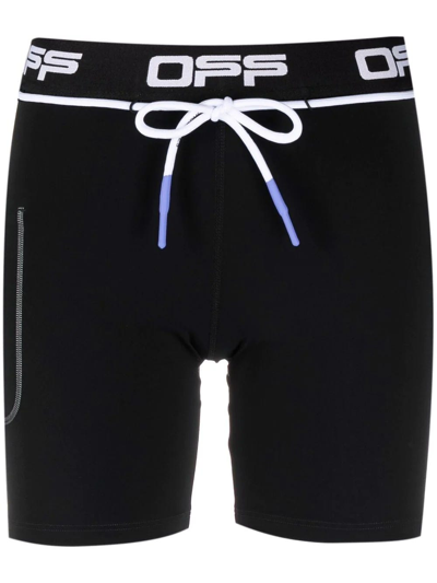 Shop Off-white Black Active Logo Athletic Shorts In Nero