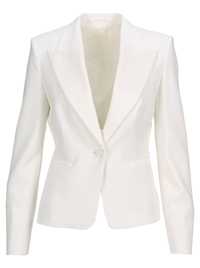 Shop Max Mara Pianoforte Cady Tailored Jacket In White