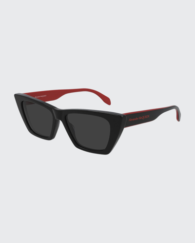 Shop Alexander Mcqueen Dramatic Acetate Cat-eye Sunglasses In 005 Pink