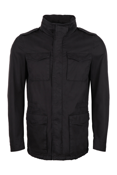 Shop Herno Cargo Military Jacket In Black