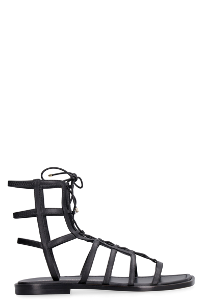 Shop Stuart Weitzman Kora Gladiator Sandals In Black