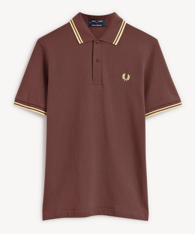 Shop Fred Perry M12 Twin-tipped Shirt In Henna Champage