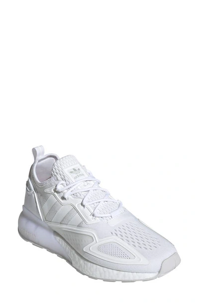 Shop Adidas Originals Zx 2k Boost Sneaker In White/ White/ Grey