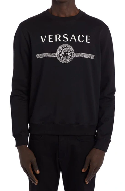 Shop Versace Medusa Logo Sweatshirt In Black