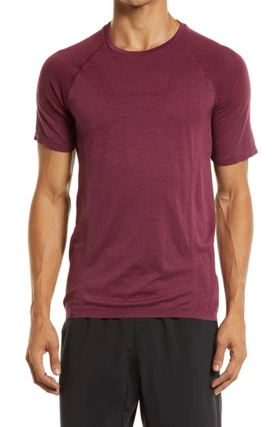 Shop Alo Yoga Amplify Seamless Technical T-shirt In Varsity Cardinal