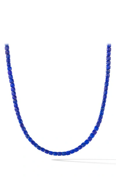 Shop David Yurman Spiritual Beads Hex Necklace In Silver/ Lapis