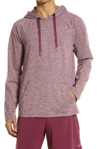 Shop Alo Yoga Conquer Hoodie In Varsity Cardinal Heather