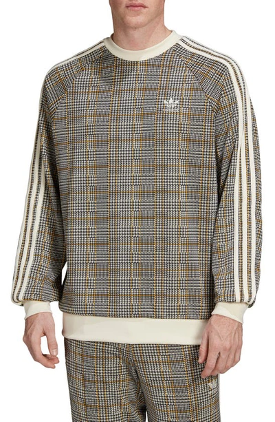 Shop Adidas Originals Tartan Crewneck Sweatshirt In Multicolor/ White
