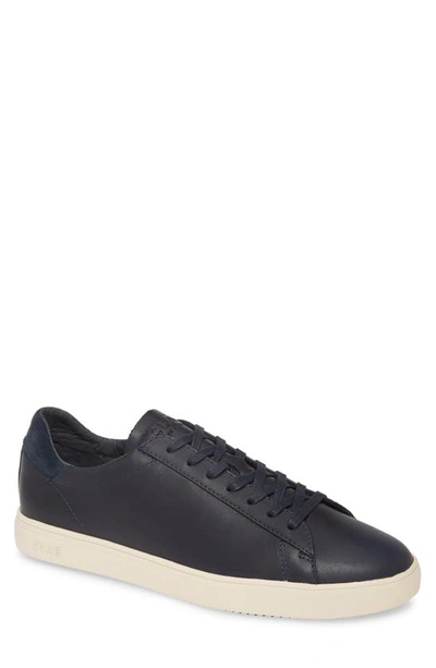 Shop Clae Bradley Sneaker In Deep Navy Aniline Leather