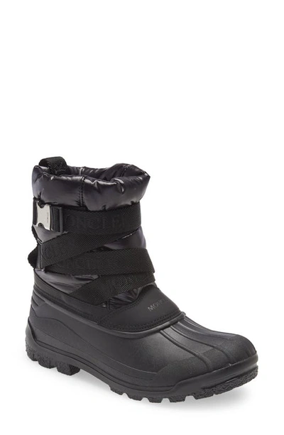 Shop Moncler Summus Belted Snow Boot In Black