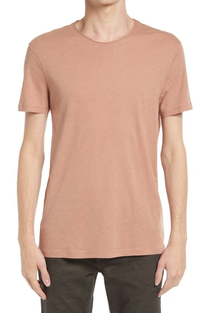 Shop Allsaints Slim Fit Crewneck T-shirt In Bronzed Pink