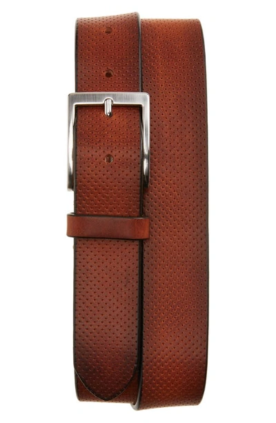 Shop To Boot New York Perforated Leather Belt In Nevada Tan
