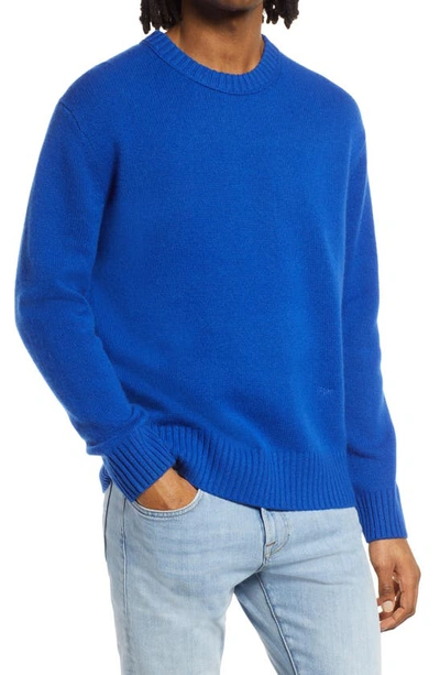 Shop Frame Cashmere Crewneck Sweater In Reflex Blue