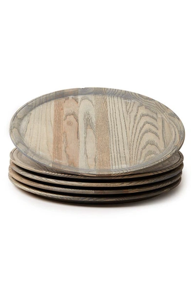 Shop Farmhouse Pottery Crafted Wooden Charger In Grey