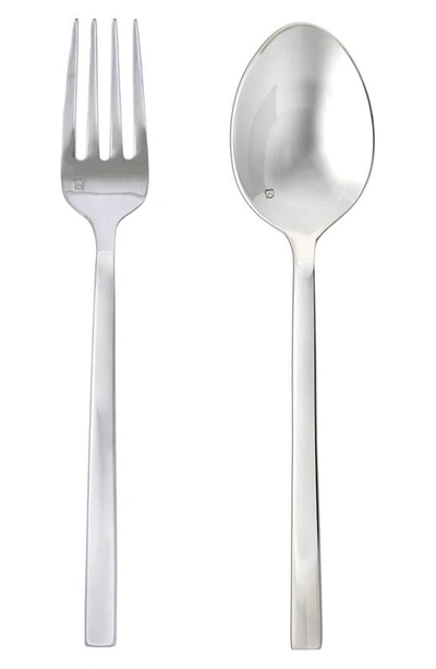 Shop Fortessa Arezzo Polished 2-piece Serving Set In Silver
