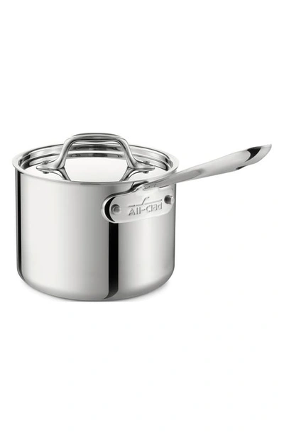 Shop All-clad D3 1.5-quart Sauce Pan With Lid In Stainless Steel
