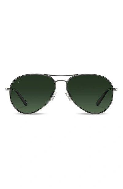 Shop Vincero 58mm Polarized Aviator Sunglasses In Gunmetal/ Black