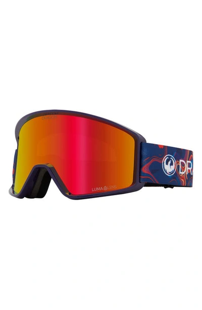 Shop Dragon Dxt Otg 59mm Snow Goggles In Navy Swirl Red Ion