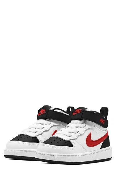 Nike Kids' Court Borough Mid 2 Sneaker In White/ University Red | ModeSens