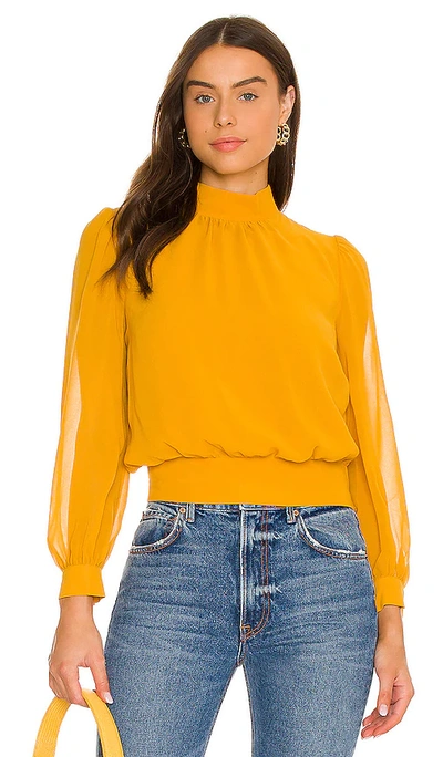 Shop 1.state Long Sleeve Mock Neck Top In Mustard