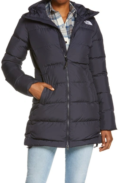 Shop The North Face Gotham 550 Fill Power Down Hooded Parka In Aviator Navy