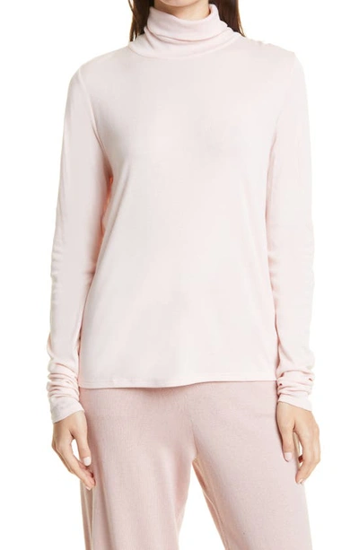 Shop Eileen Fisher Scrunch Neck Top In Light Powder