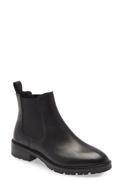 Shop Steve Madden Leopold Chelsea Boot In Black Leather