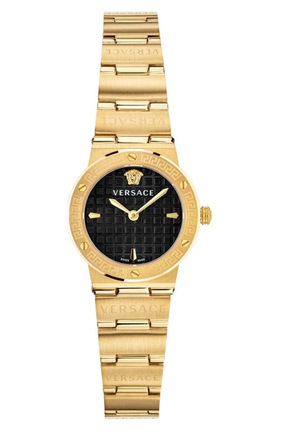 Shop Versace Greca Bracelet Watch, 27mm In Black