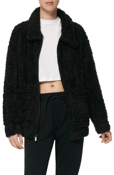 Shop Marc New York Ultra Soft Faux Fur Jacket In Black