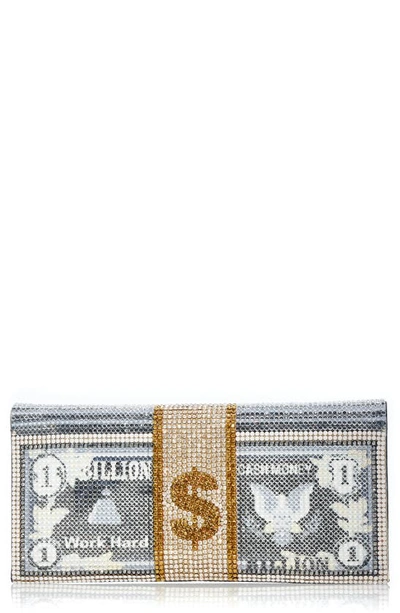 Shop Judith Leiber Stack Of Cash Billions Crystal Clutch In Champagne