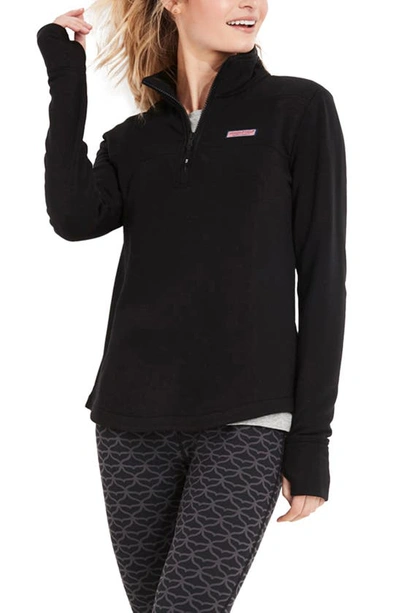 Shop Vineyard Vines Dreamcloth Relaxed Half Zip Sweatshirt In Jet Black