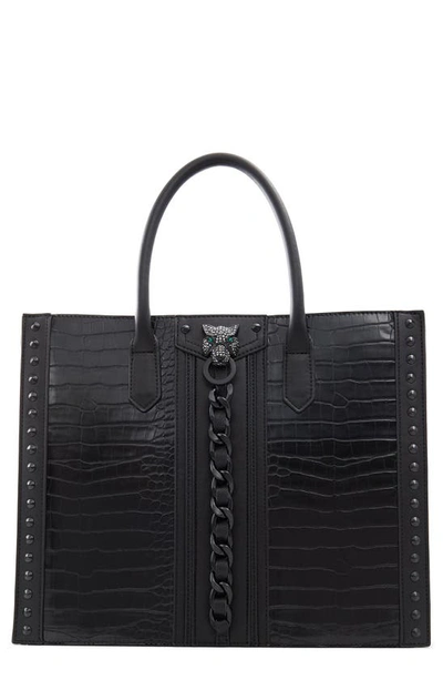 Shop Aldo Aboma Structured Faux Leather Tote In Black/ Black
