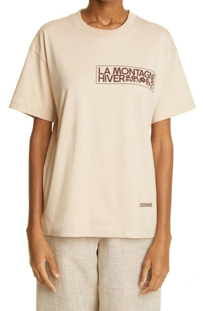 Shop Jacquemus Le T-shirt Montagne Graphic Tee In Beige