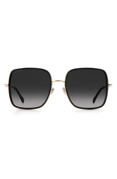 Shop Jimmy Choo Jaylas 57mm Square Sunglasses In Gold Grey / Grey Shaded