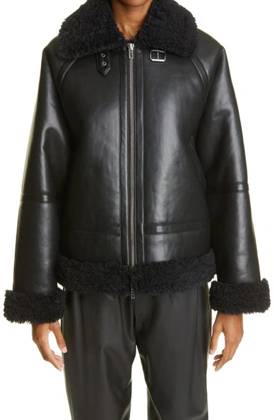 Shop Stand Studio Rind Faux Leather & Faux Shearling Jacket In Black