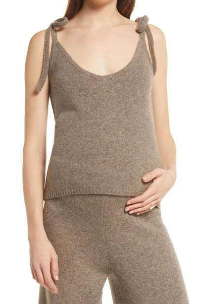 Shop Emilia George Sera Merino Wool Blend Maternity Sweater Camisole In Camel