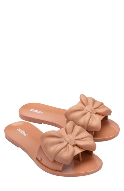 Shop Melissa Babe Ii Bow Slide Sandal In Beige