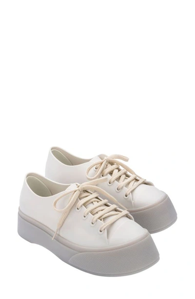 Shop Melissa Drive Water Resistant Platform Sneaker In White/ Beige