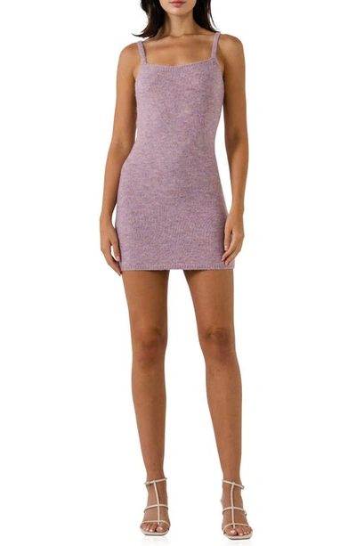 Endless Rose Knit Minidress In Dusty Purple