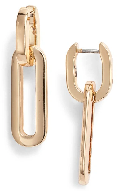Shop Jenny Bird Teenie Detachable Link Drop Huggie Hoop Earrings In High Polish Gold