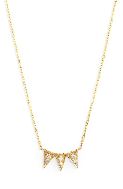 Shop Dana Rebecca Designs Emily Sarah Triple Triangle Diamond Necklace In Yellow Gold